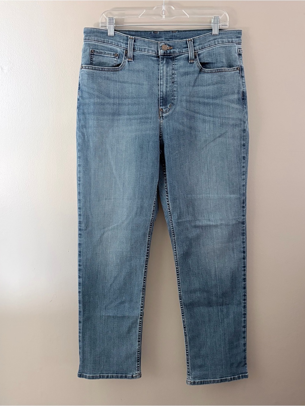 LL Bean Mens BeanFlex Classic Fit Jeans 35x30 Medium Wash Blue Denim Stretch